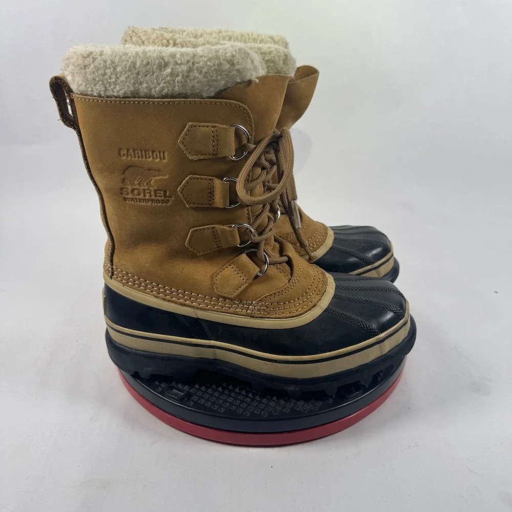 Women's Tan Sorel Caribou Winter Boots Waterproof Size 6‎ Removable Liner